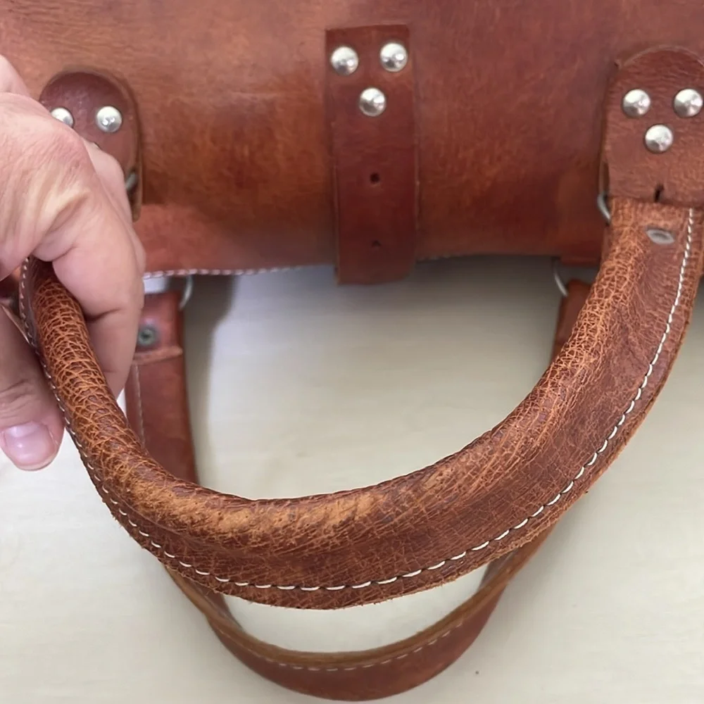 Vintage genuine Leather weekender travel bag
